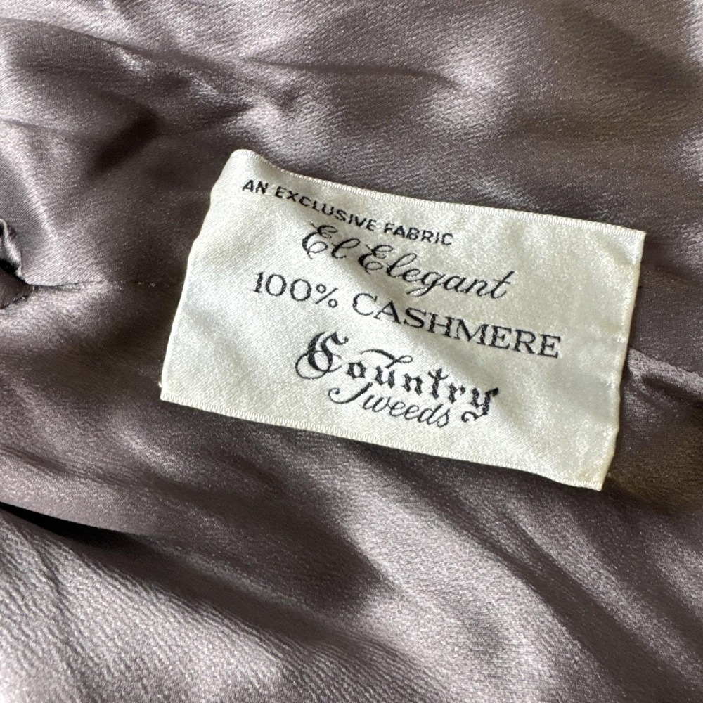 Vintage 100% Cashmere XL Open Front Shawl Collar Coat Brown Country Leeds - Picture 3 of 10